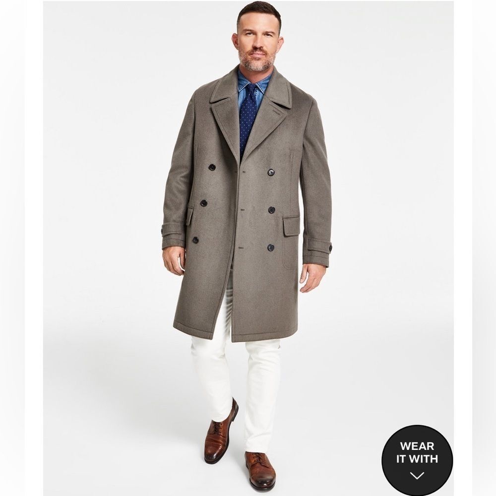 Lauren Ralph Lauren Classic Fit Double‎ Breasted Lumber Peacoat, Size 40 LONG